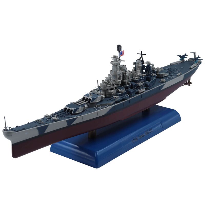 1:1000 Iowa Class BB-61 Battleship Model Diecast Warship Pre-Built ...