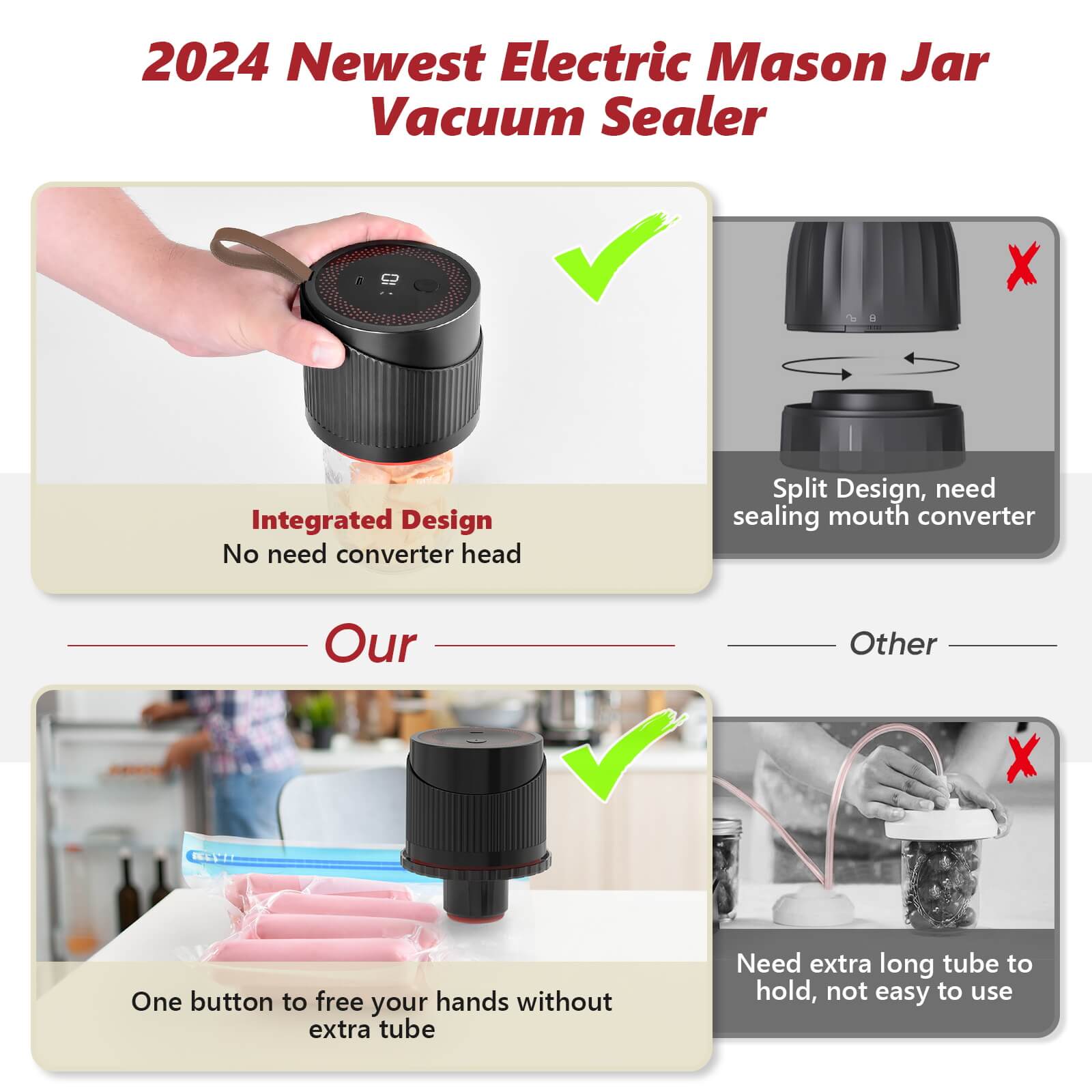 3-in-1 Electric Mason Jar Vacuum Sealer 3