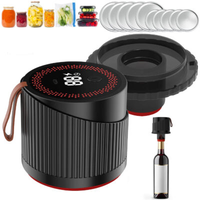 Upgraded 3-in-1 Electric Mason Jar Vacuum Sealer Kit for Food Preservation