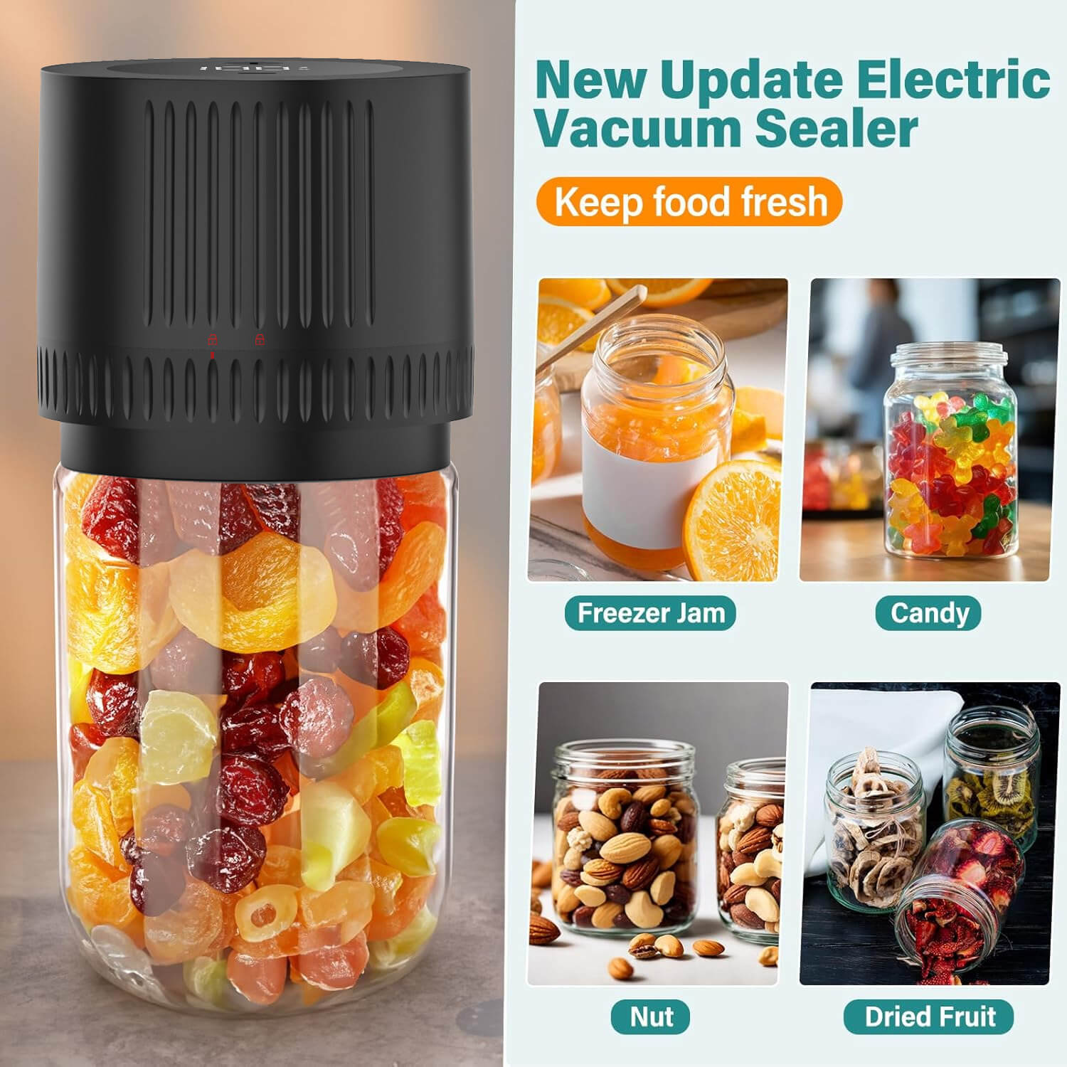 Portable Electric Mason Jar Vacuum Sealer 1